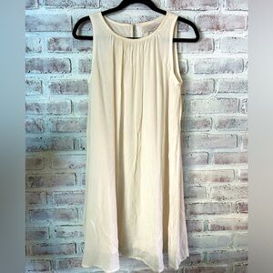 LOFT medium petite white/cream midi dress